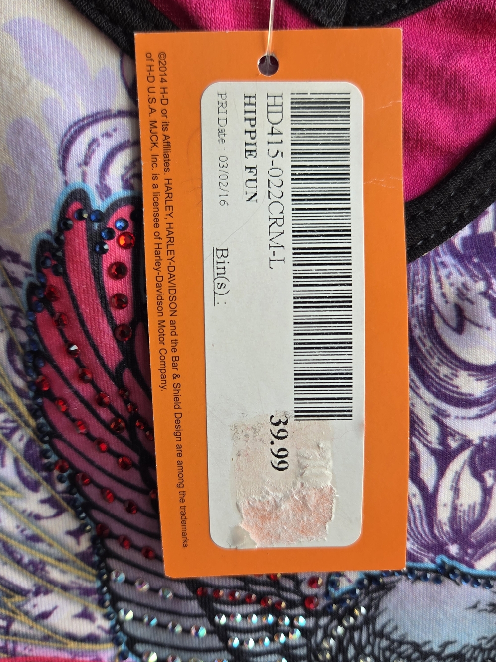 Harley-Davidson Women's Pink & Lavender Graphic Tank Top - Picture 2 of 5